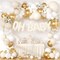 White Sand and Gold Balloon Garland Arch Kit - Oh Baby Foil Balloon Banner & Boho Neutral Decorations for Baby Shower, Gender Reveal, & Birthday Party